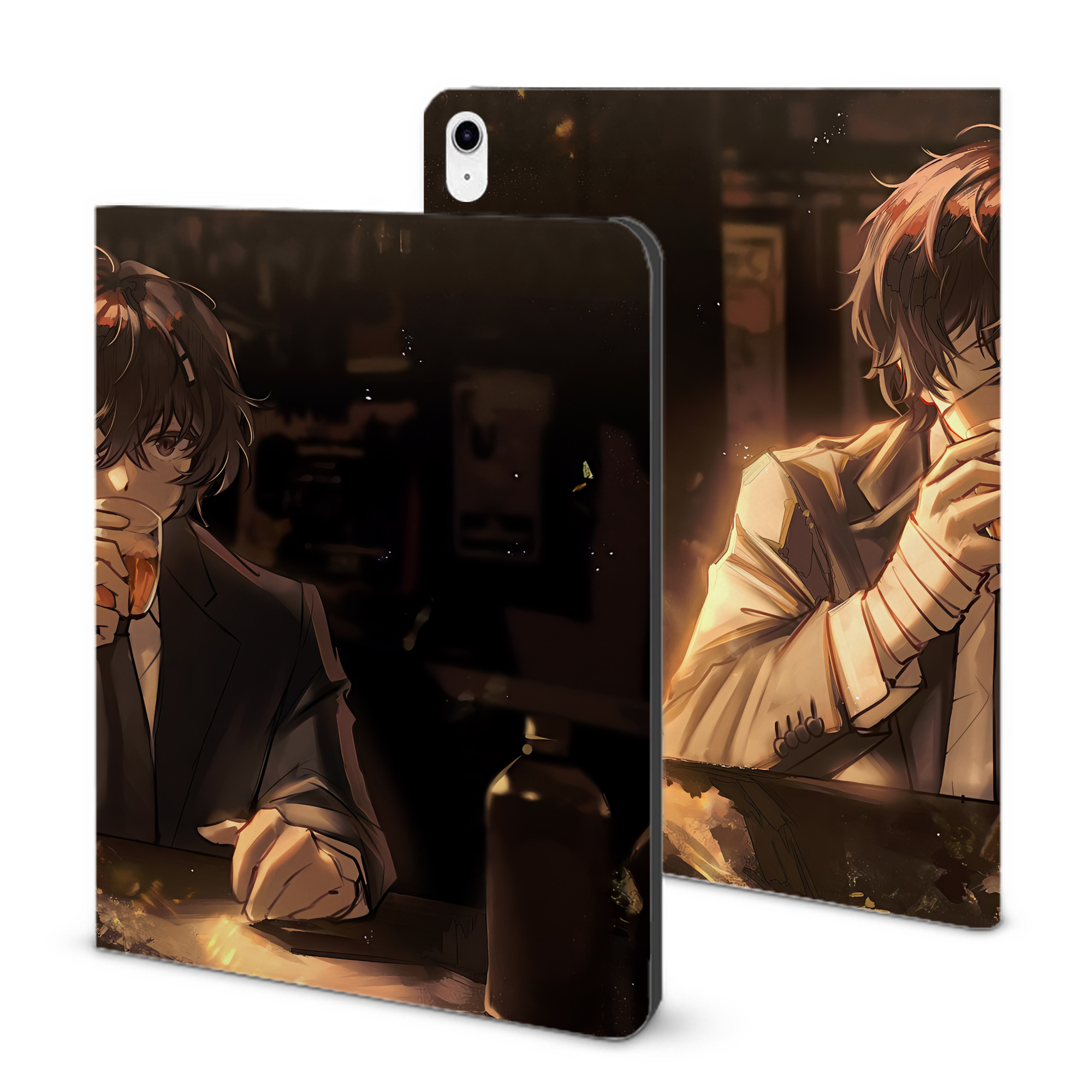 （画像用） 文豪ストレイドッグス Bungo Stray Dogs IPad ケース ブック型 PUレザー TPU 耐衝撃 軽量 薄型 ペン収納なし 全面保護 IPad 各モデル対応